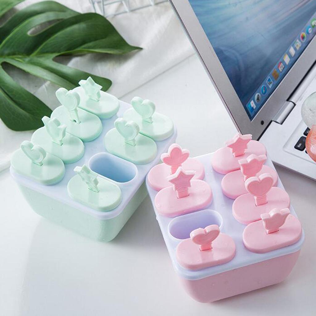 Ice Pop Maker Mold Popsicle Ice Cream Mould Frozen 6/8 Cells Square Blue