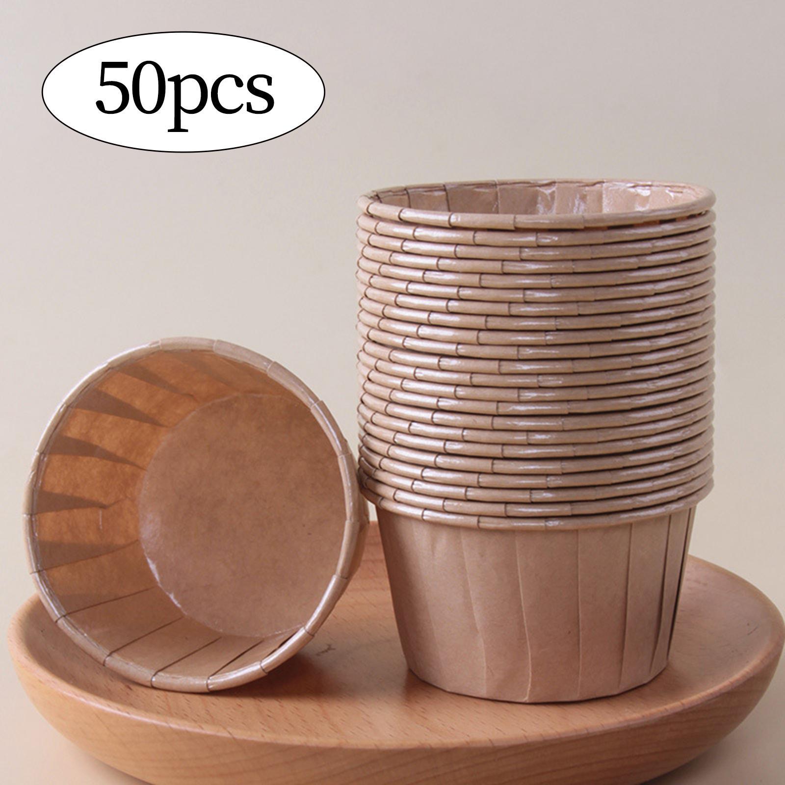 50 Pieces Greaseproof Paper Cupcake Wrappers Baking Cups Accessory Durable