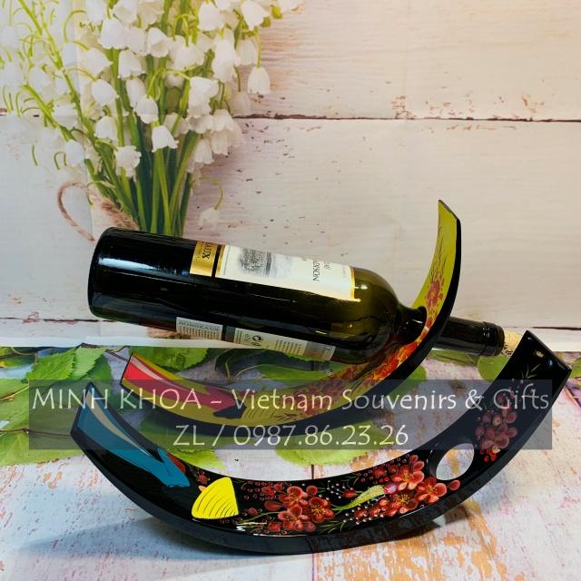 Giá Đỡ Chai Sơn Mài Vẽ Tay Thiếu Nữ Áo Dài - Balancing Wine Bottle Holders