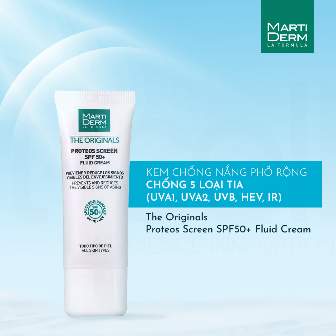 Kem Chống Nắng MartiDerm Phổ Rộng Bảo Vệ Toàn Diện SPF50+ Fluid Cream 40ml