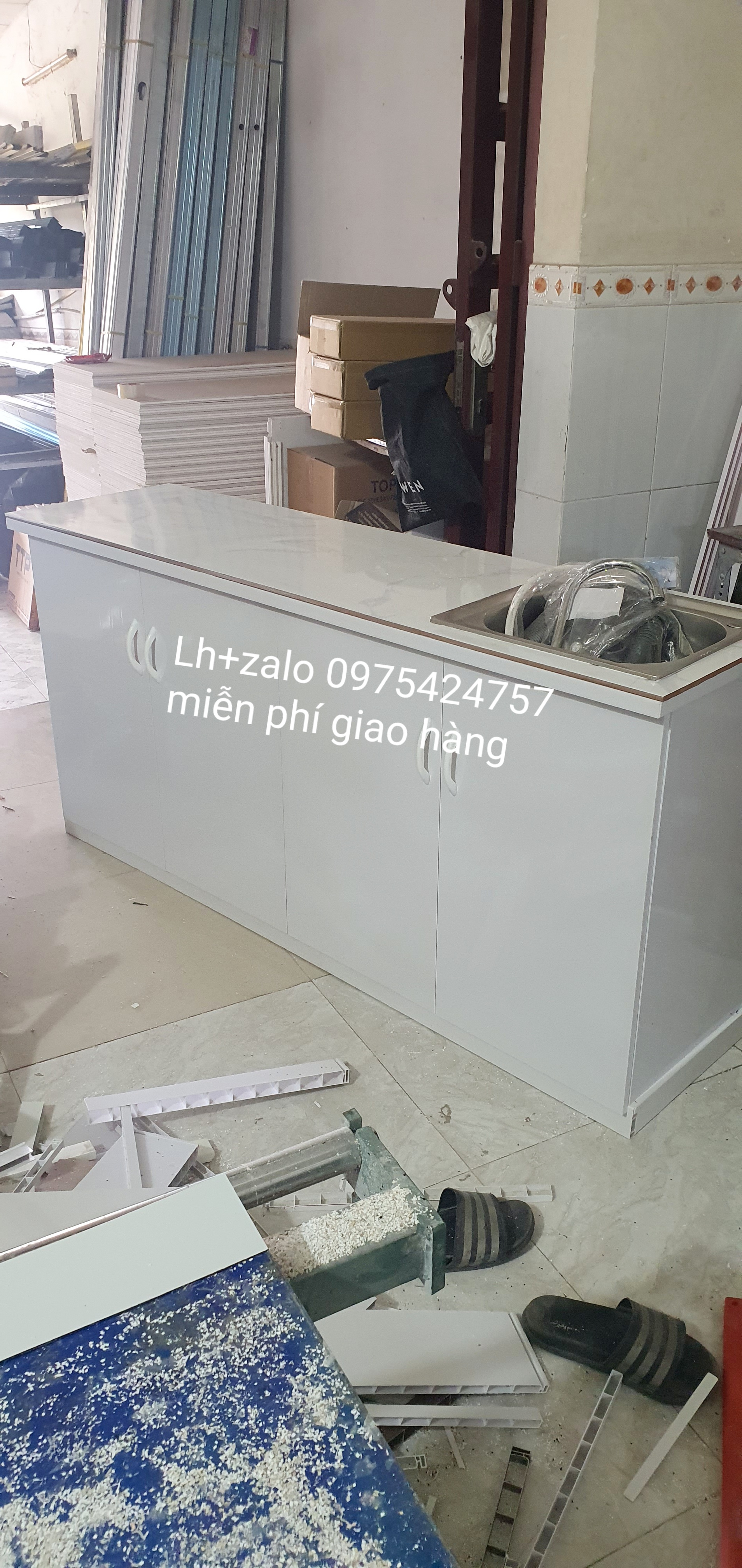 TỦ BẾP SẴN BỒN RỬA NHỰA ĐÀI LOAN
