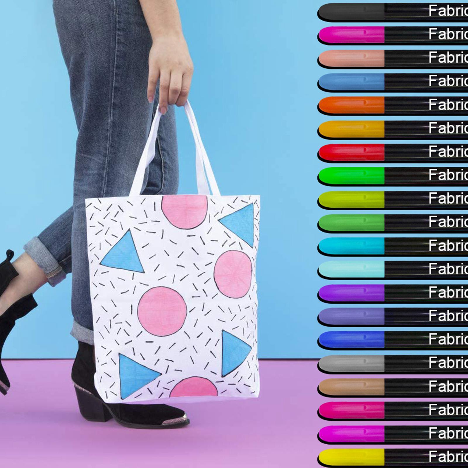 20 Color Fabric Markers Pens Fabric Pens for Handbags Clothes Sewing Accessories