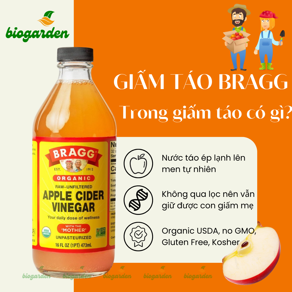 Giấm táo hữu cơ Bragg