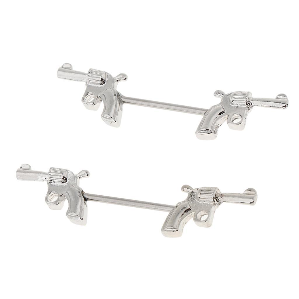 2Pcs 316L Stainless Steel Shape Bar Body Jewelry Piercing