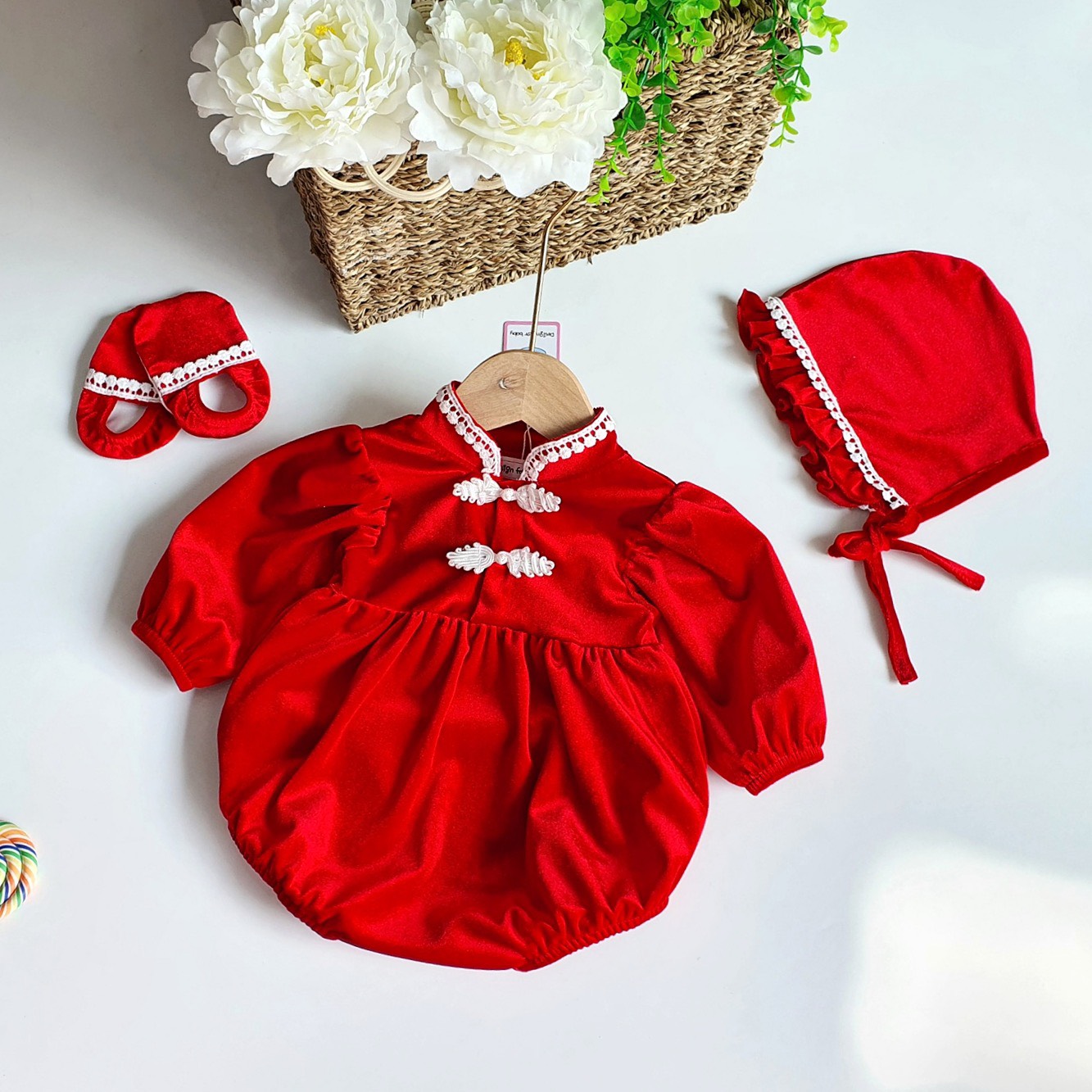 Body Cổ Tàu Bé Gái 3 Đến 12kg Chất Ren Nhật Dập Hoa Nổi CAO CẤP