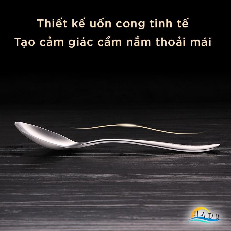 Thìa Muỗng Inox Cán Dài 304 Cao Cấp Ăn Phở Đạt Chất Lượng Đức HADU