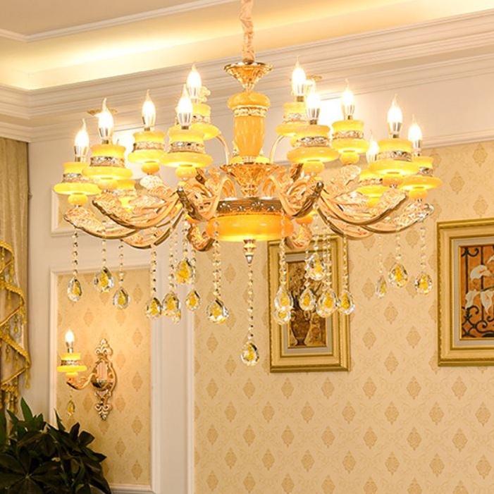 Đèn chùm MESTA 15 tay cổ điển trang trí nhà cửa sang trọng, cao cấp .