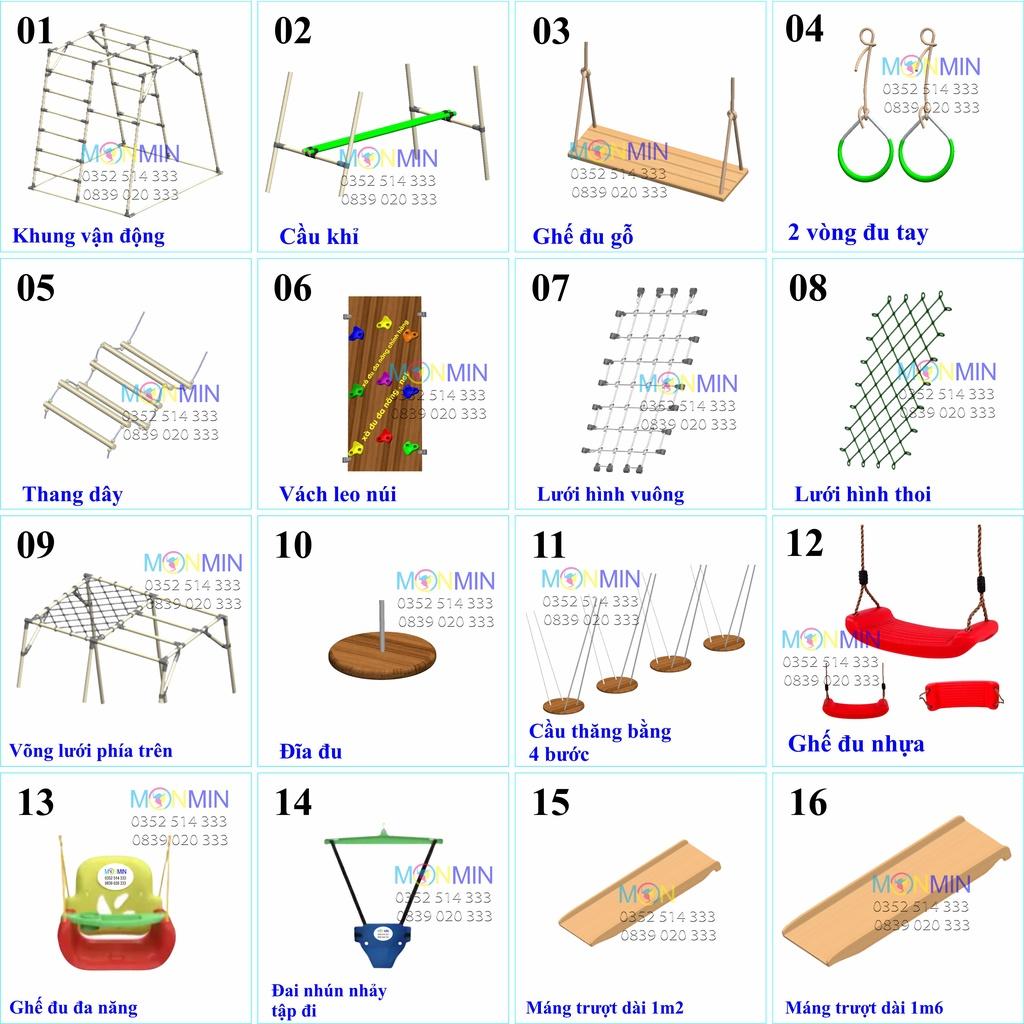 Xà đu đa năng Satech - Khung vận động cho bé - Hình hộp thang cân - Bộ cao 1.3m