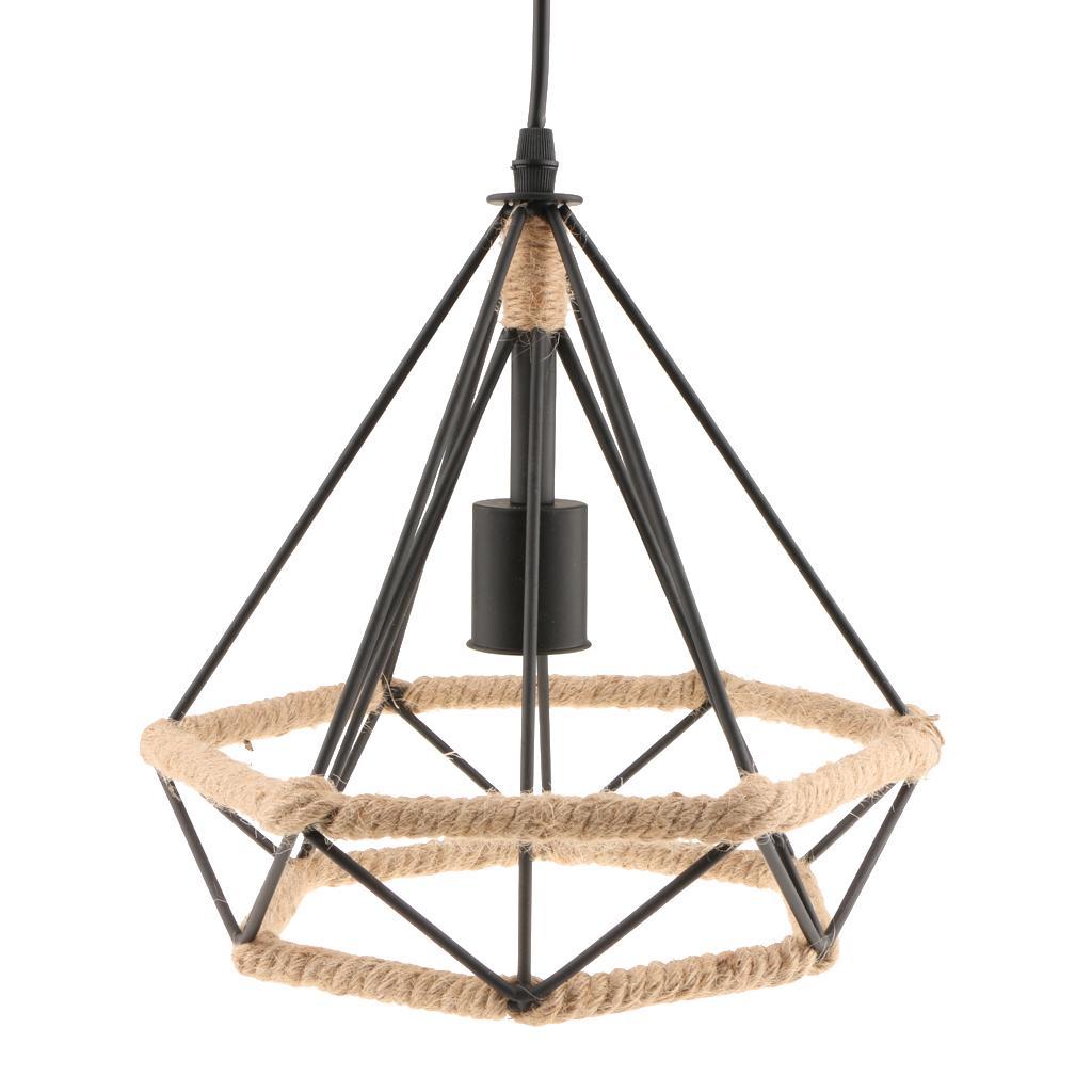 Vintage Black Metal Iron Ceiling Pendant Lampshade Hanging Chandelier Light