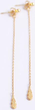 Bông tai bạc dài đính lông vũ cá tính Gix Jewel BT11
