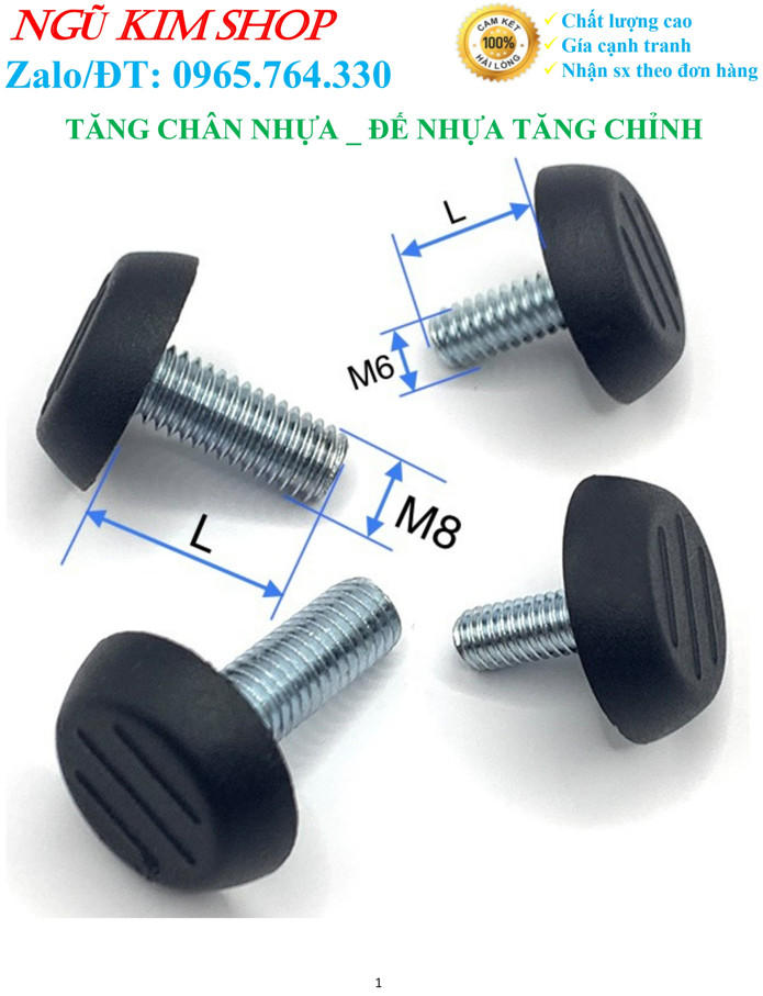 TĂNG CHÂN NHỰA _ ĐẾ NHỰA TĂNG CHỈNH M6, M8