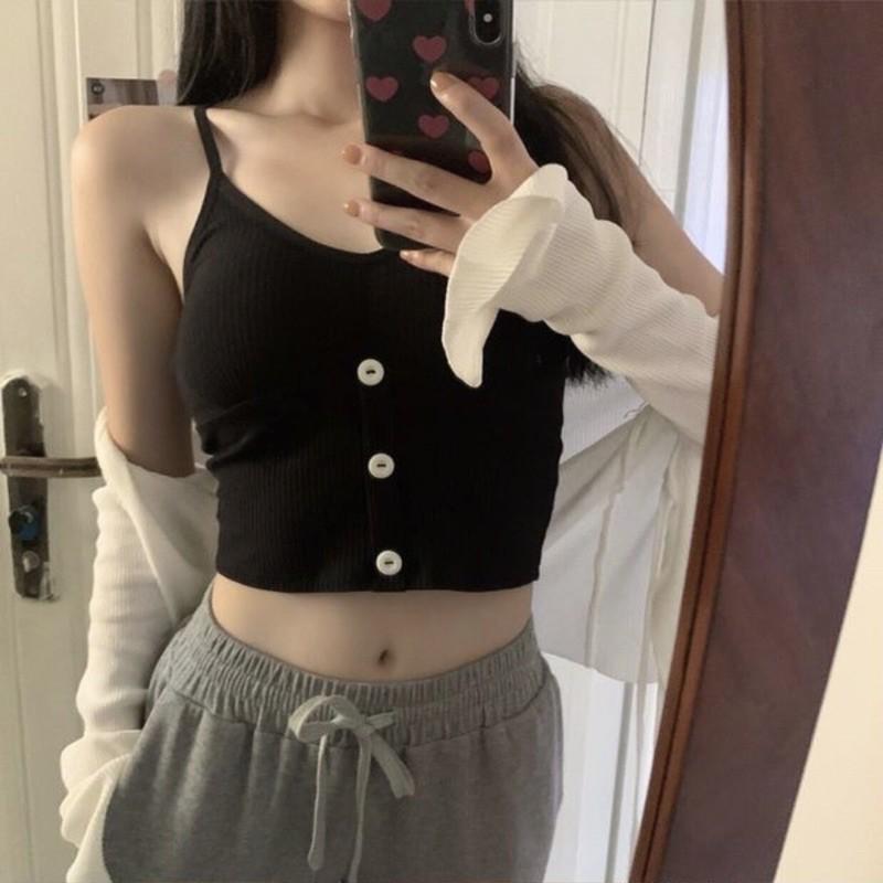 Áo bra đính cúc/ khuy. Áo hai dây có đệm ngực A2079