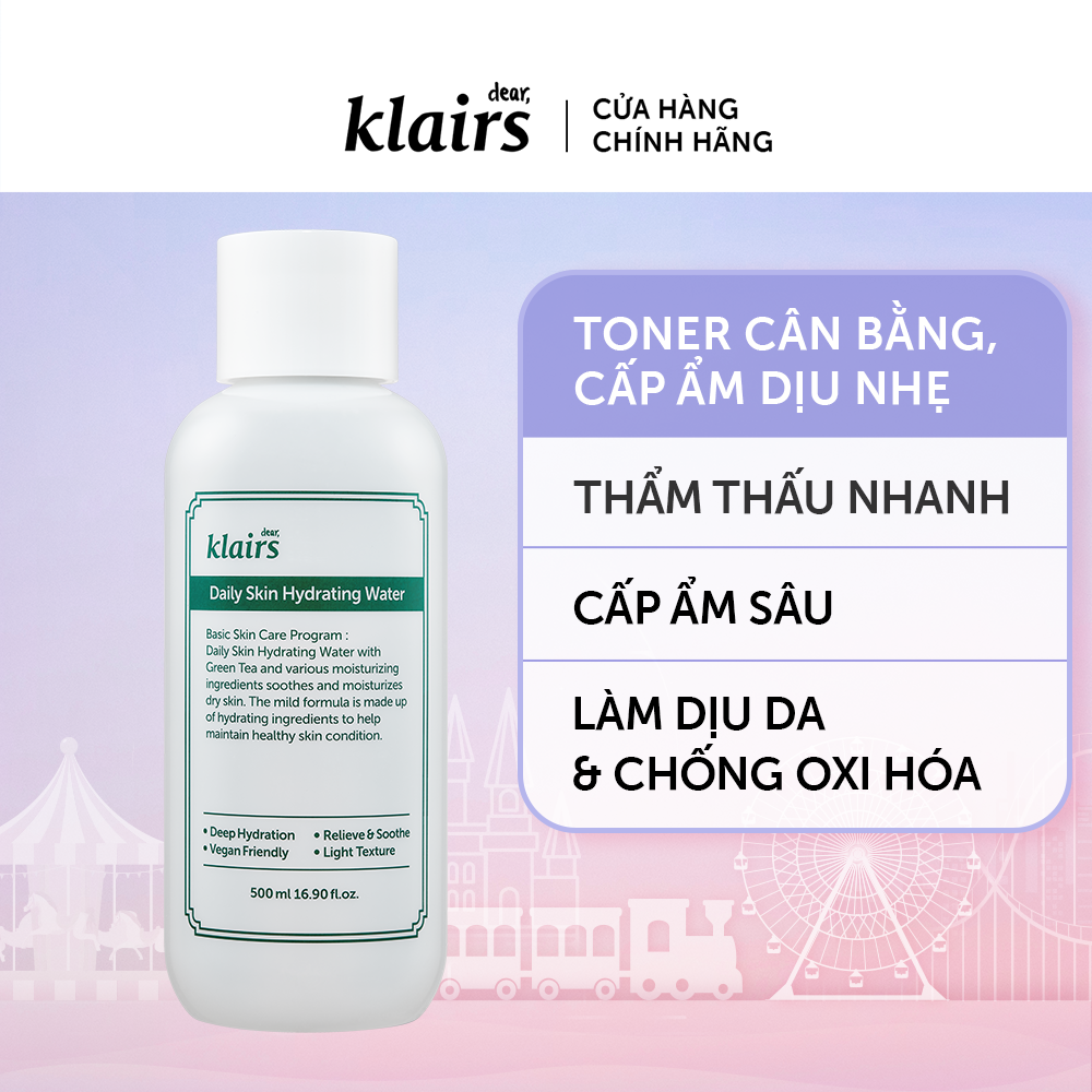 Dear, Klairs Nước hoa hồng Klairs Daily Skin Hydrating Water 500ml