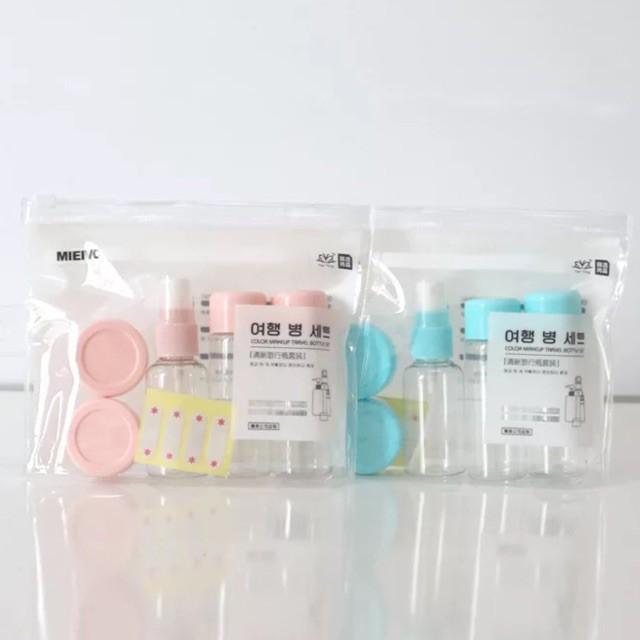 Bộ chiết mỹ phẩm mini Hàn Quốc tiện ích kèm 5 món, lọ chiết mỹ phẩm cao cấp FAMAHA