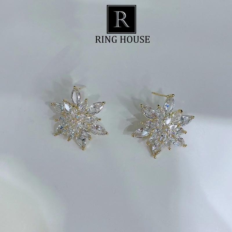 Khuyên tai nữ chùm sao đính ngọc sáng đẹp dự tiệc Ring House