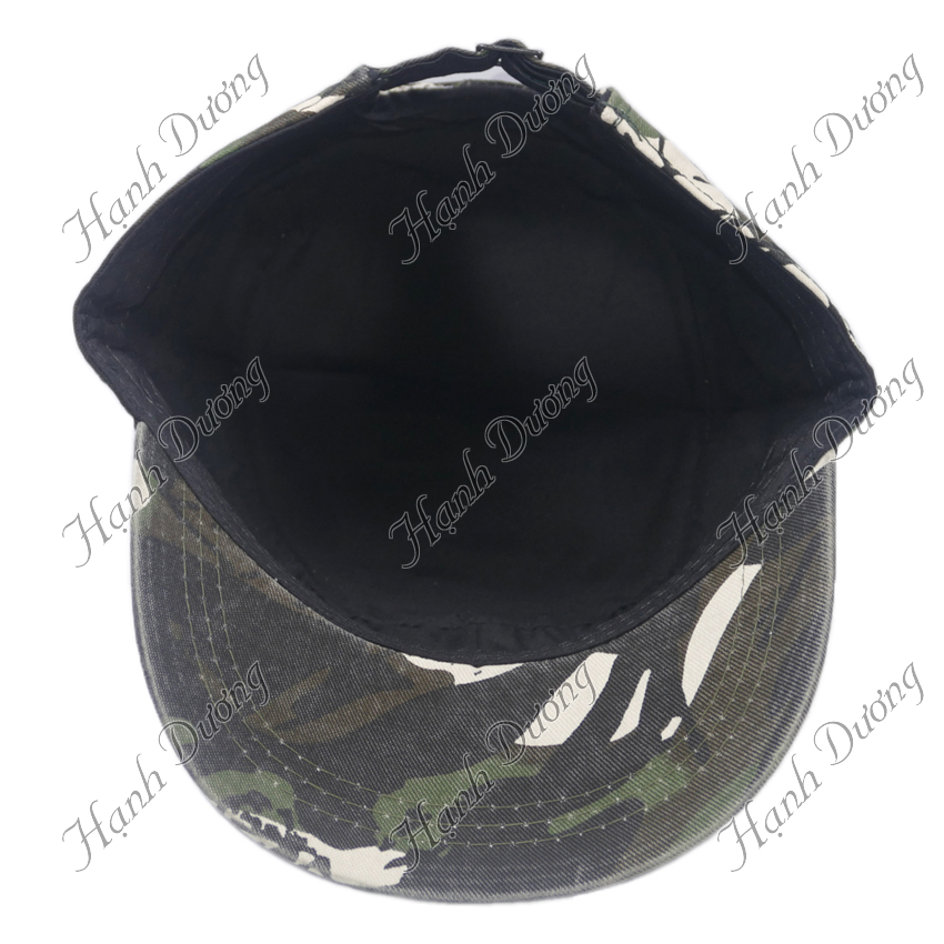 Mũ lưỡi trai đầu bằng có đuôi không thêu phong cách dân dã, cá tính, họa tiết sọc rằn ri độc đáo