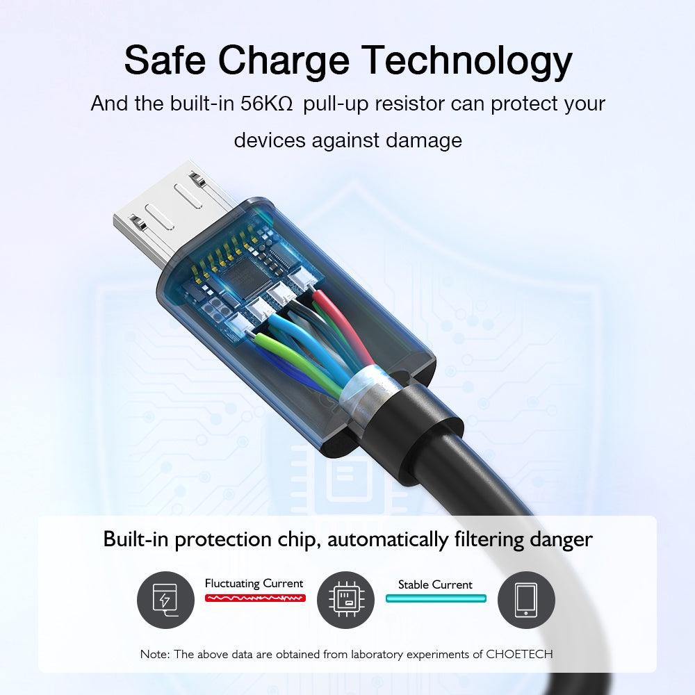 Cáp Micro USB Sạc Nhanh  Micro CHOETECH AB003( HÀNG CHÍNH HÃNG )