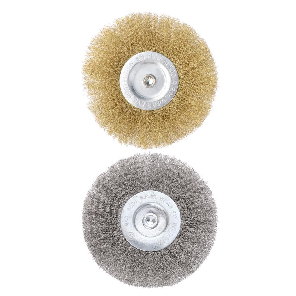 2Pcs Polishing Brush Wire Wheel Brushes for Drill Rotary Tool 100mm