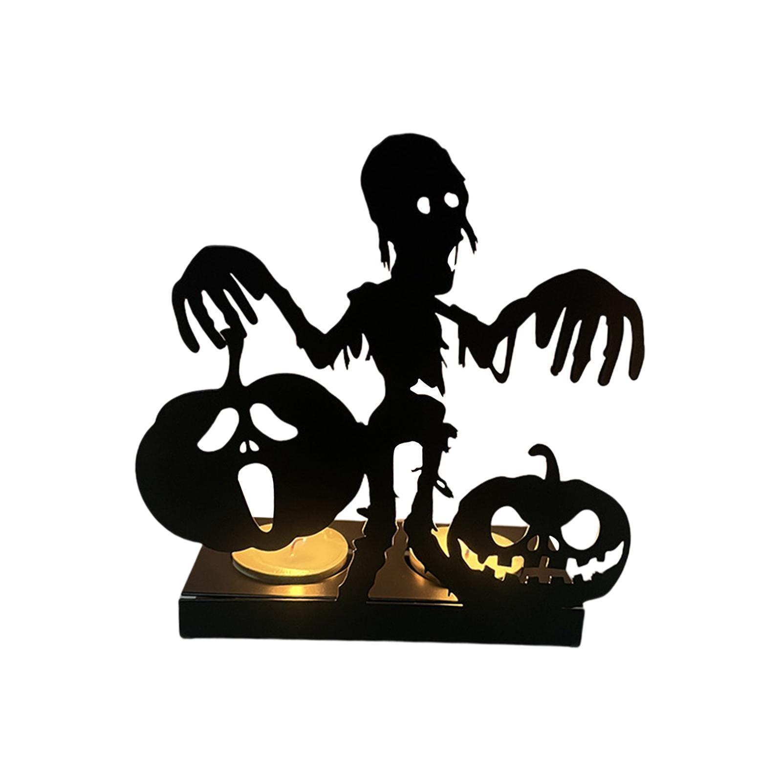 Halloween Tealight Holder Candle Holder Metal Candles Stand Halloween Candlestick Halloween Decorations for Party Festival Arrangement Props