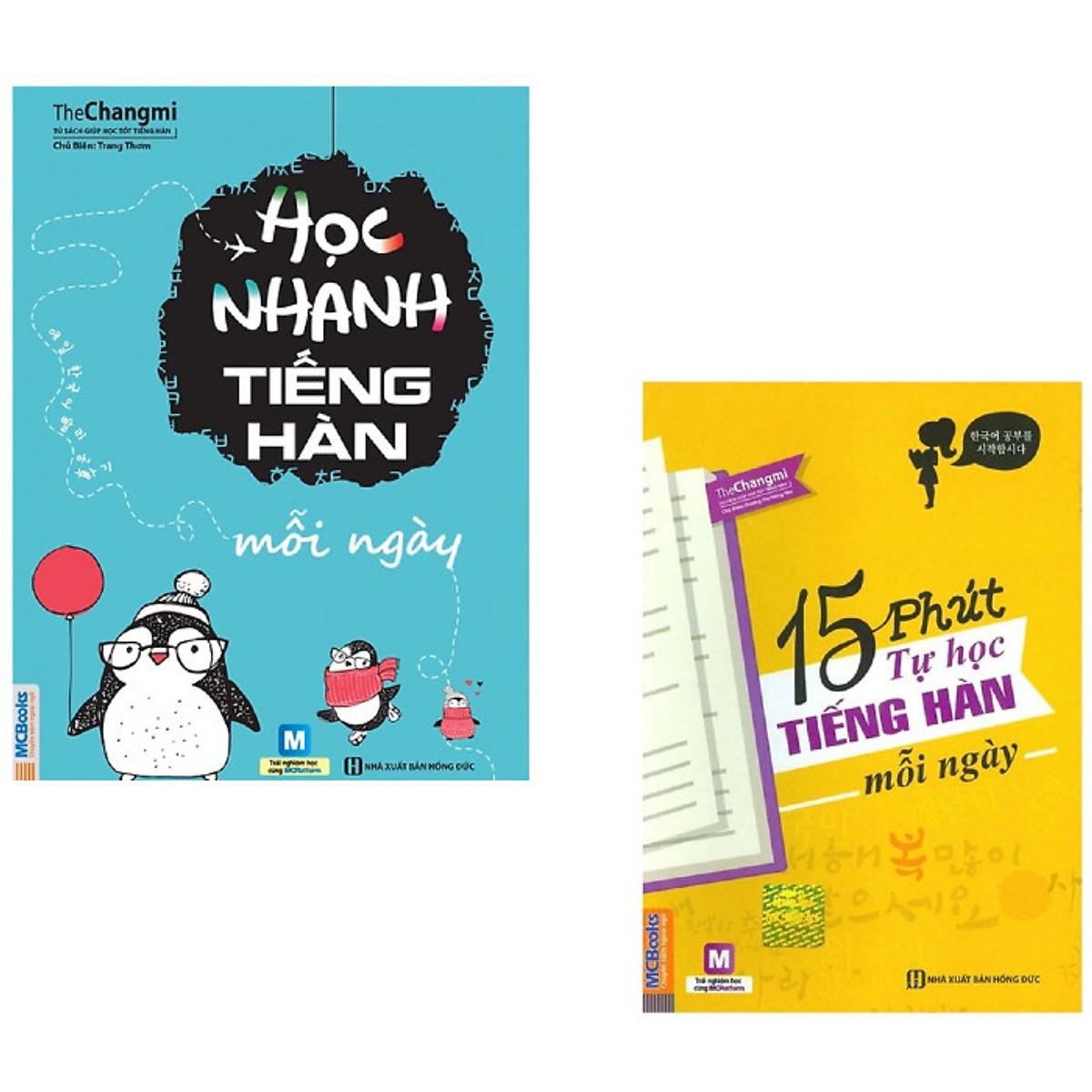 Combo Sách Học Tiếng Hàn Hay Nhất: 15 Phút Tự Học Tiếng Hàn + Học Nhanh Tiếng Hàn (Học Kèm App MCBooks Application) (Cào Tem Để Mở Quà Tặng)