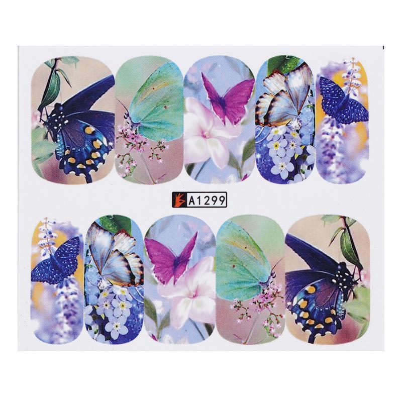 Set 12 Sticker Nước Hình Bướm Full Móng