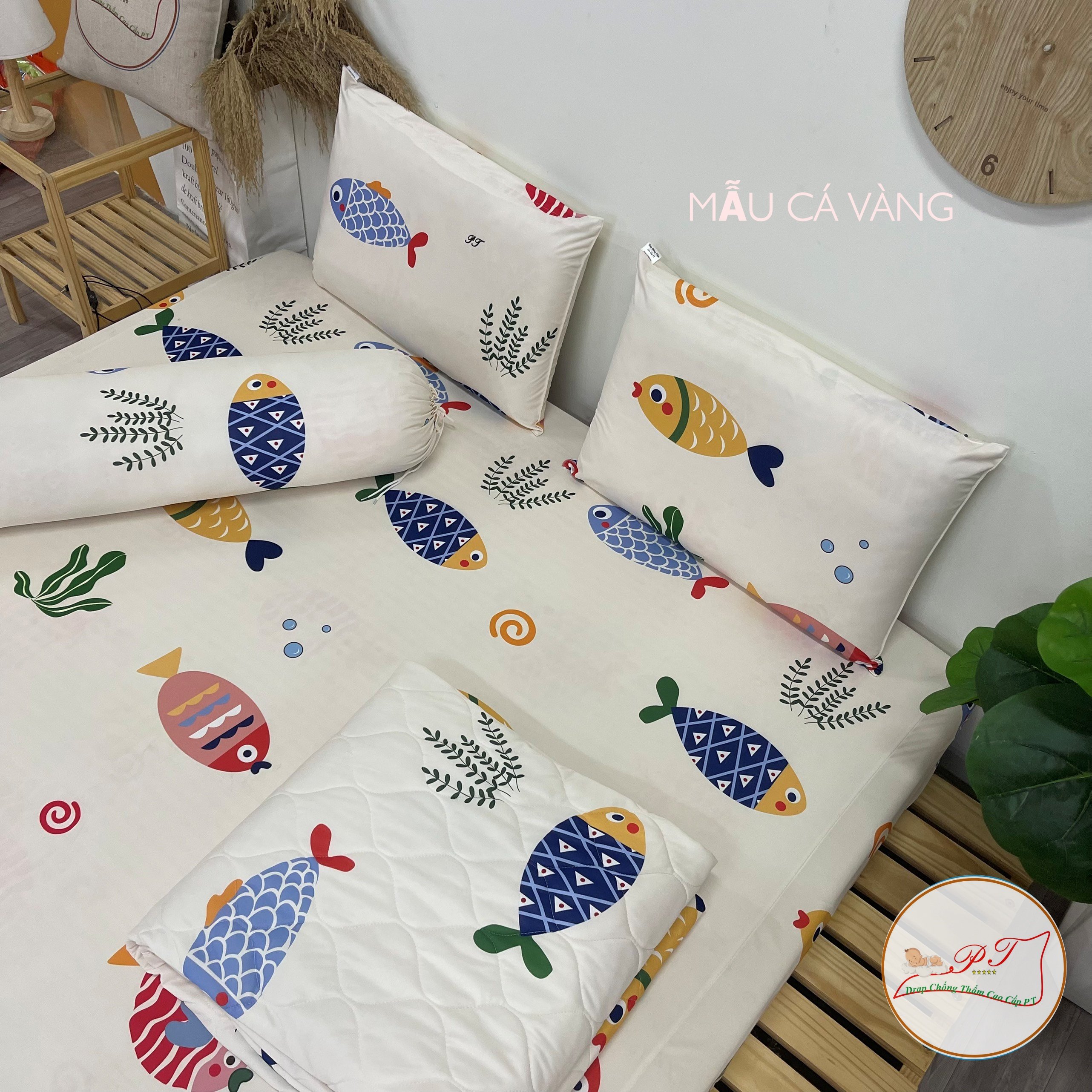 Ga Chống Thấm Cao Cấp PT Mẫu Họa Tiết Cá Vàng