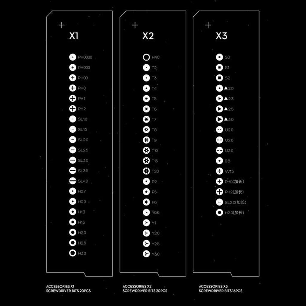 X1+X2+X3 Set Magnetic Screwdriver Bit Screw Driver Head Set for  NEW