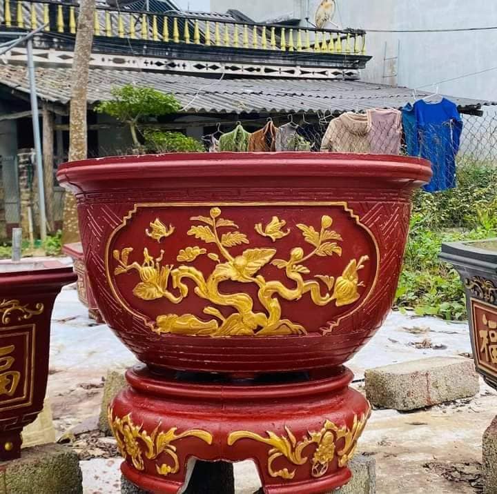 Khuôn Đúc Chậu Cảnh Tròn 60 và Chân Đôn khuôn chậu ABS siều bền có lòng trong dễ dàng sử dụng