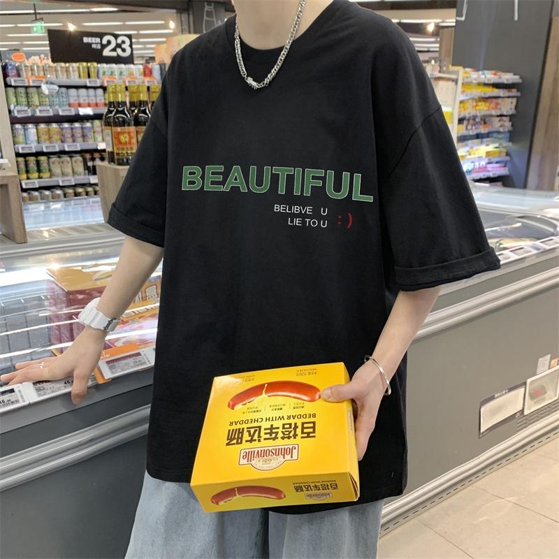 Áo thun nam nữ unisex tay lỡ sweater phông form rộng teen cổ tròn oversize cotton giá rẻ basic đen trắng tee BEAUTIFUL