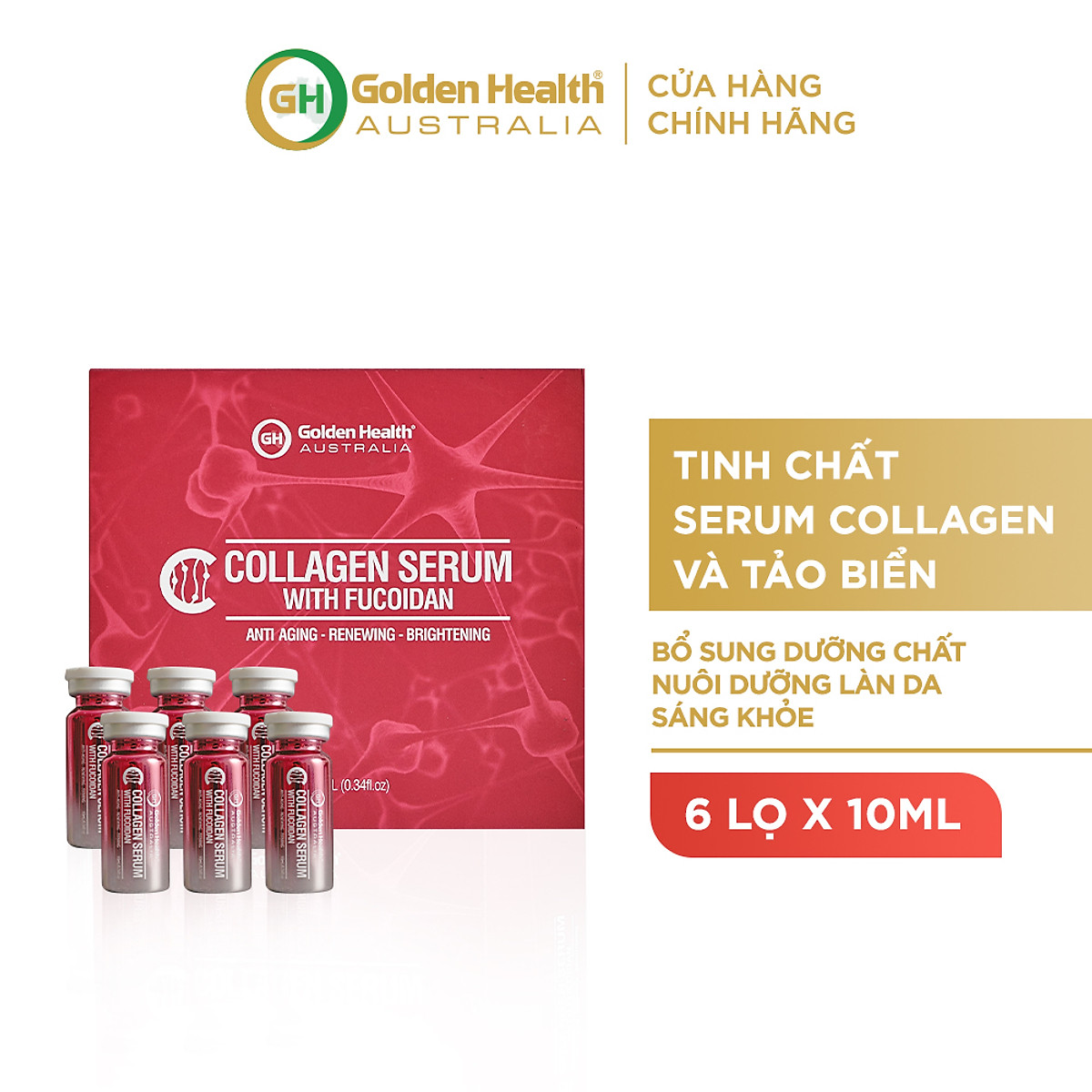 Tinh Chất Serum Collagen Và Tảo Biển Golden Health  Giúp Cải Thiện Cấu Trúc Tế Bào Da Giúp Tái Tạo Làn Da Tươi Trẻ Và Trắng Sáng Mịn Màng