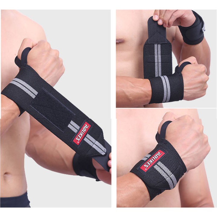 Đai cuốn cổ tay al 1538 có xỏ ngón cái băng quấn thể thao bảo hộ vệ tập gym thể hình nâng tạ bong gân xà