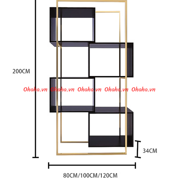 KỆ TRANG TRÍ PHÒNG KHÁCH THIẾT KẾ SANG TRỌNG OHAHA - KTT012