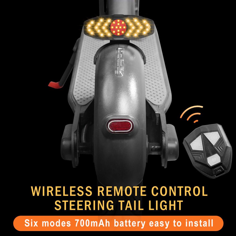Đèn hậu nhấp nháy với đuôi sừng Ánh sáng USB có thể sạc lại tín hiệu rẽ từ xa không dây cho NineBot Max G30 đèn sau Fender Color: Light Yellow