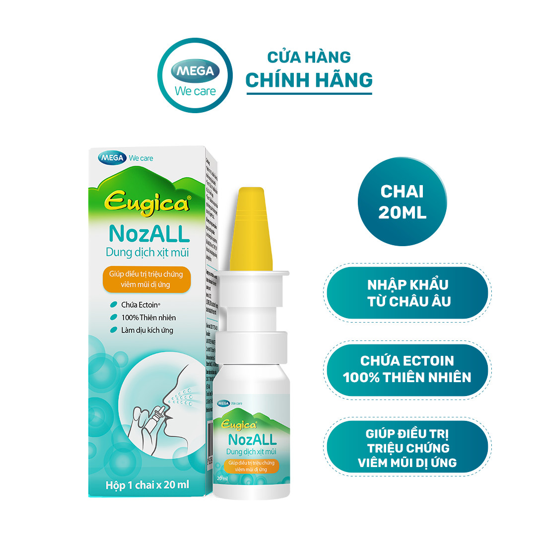 Xịt mũi giảm triệu chứng viêm mũi dị ứng EUGICA NOZALL (Chai 20 ml)