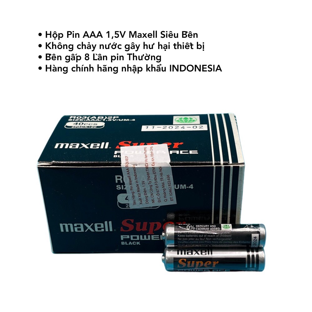 Hộp 40 viên pin Maxell AAA