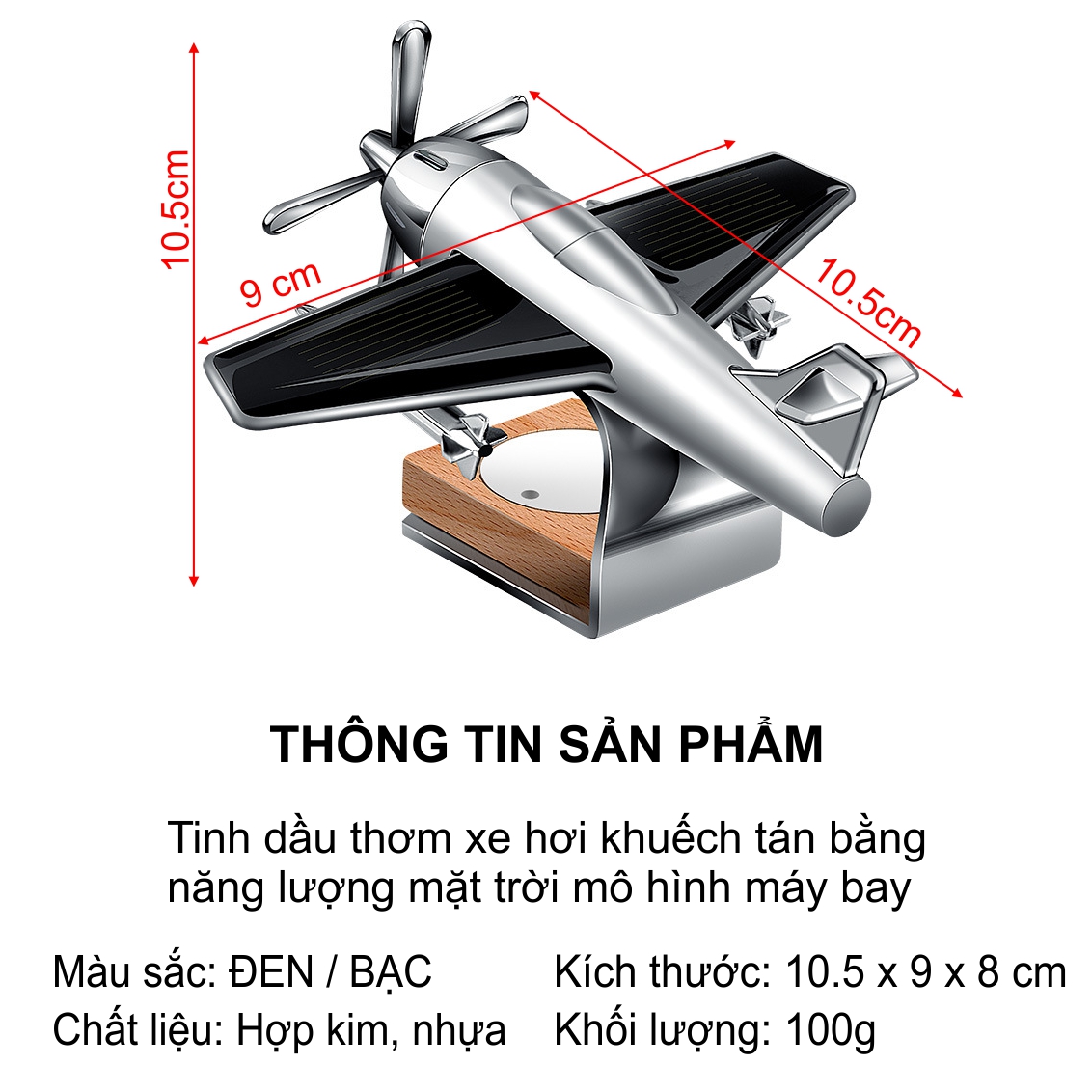 Tinh dầu thơm xe hơi mô hình máy bay chiến đấu chạy bằng năng lượng mặt trời