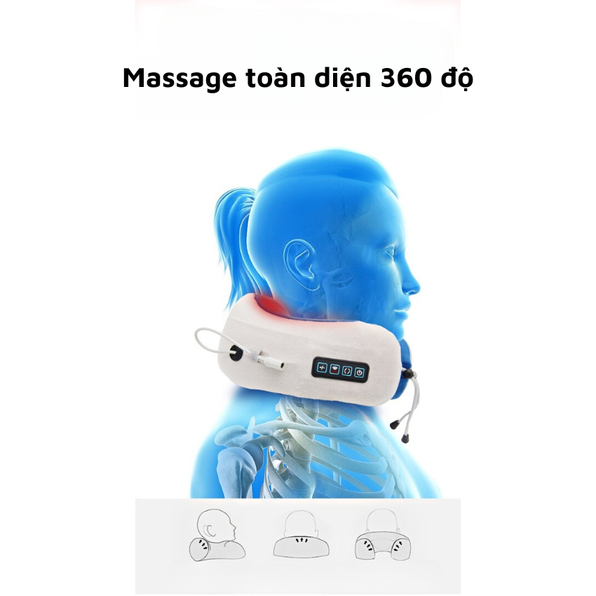 Máy Massage Cổ Chữ C Đa Năng, Gối Massage Cổ Vai Gáy Thư Giãn, Gối Tựa Cổ