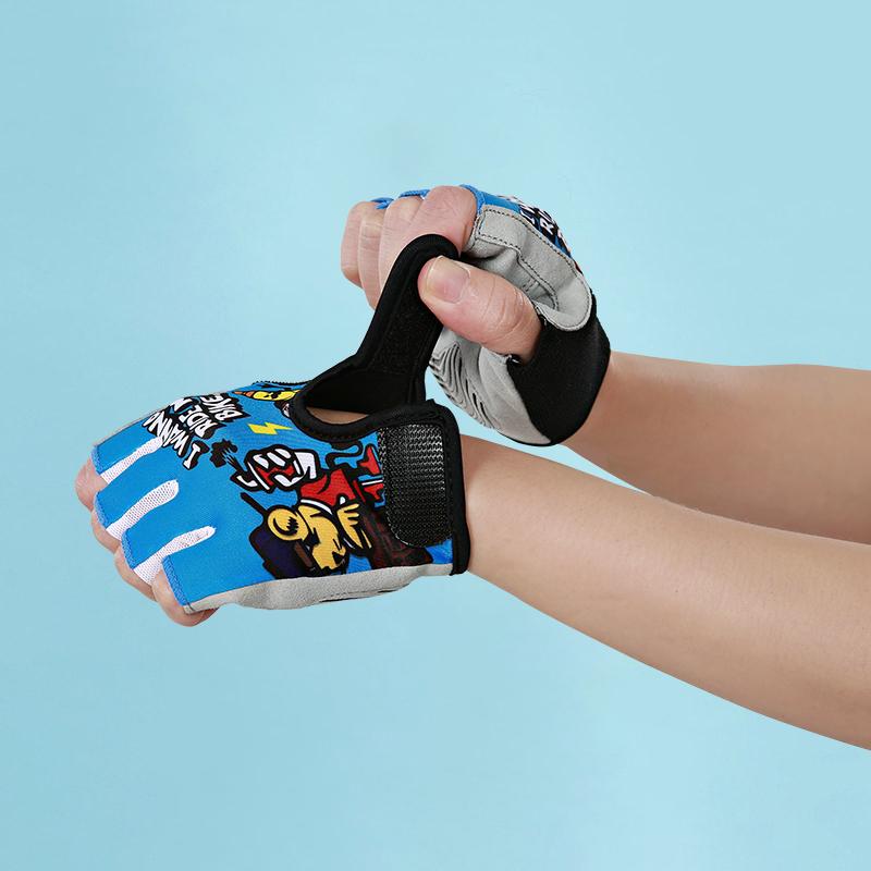 Santic Mùa Hè Trẻ Em Mới Của Găng Tay Xe Đạp 3-6 Năm Tuổi Bé Trai Và Bé Gái Xe Đạp Chống Trơn Trượt Ngắn ngón Tay Găng Tay Thể Thao Thoáng Khí