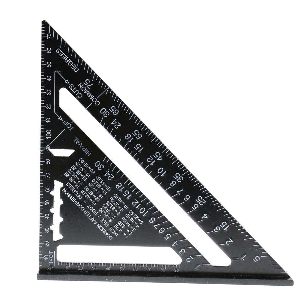 Góc 7 Inch Nhôm Tam Giác Tam Giác Hệ Mét Quy Mô Đo Thước Thợ Mộc Khung Viền Bằng Đo Dụng Cụ
