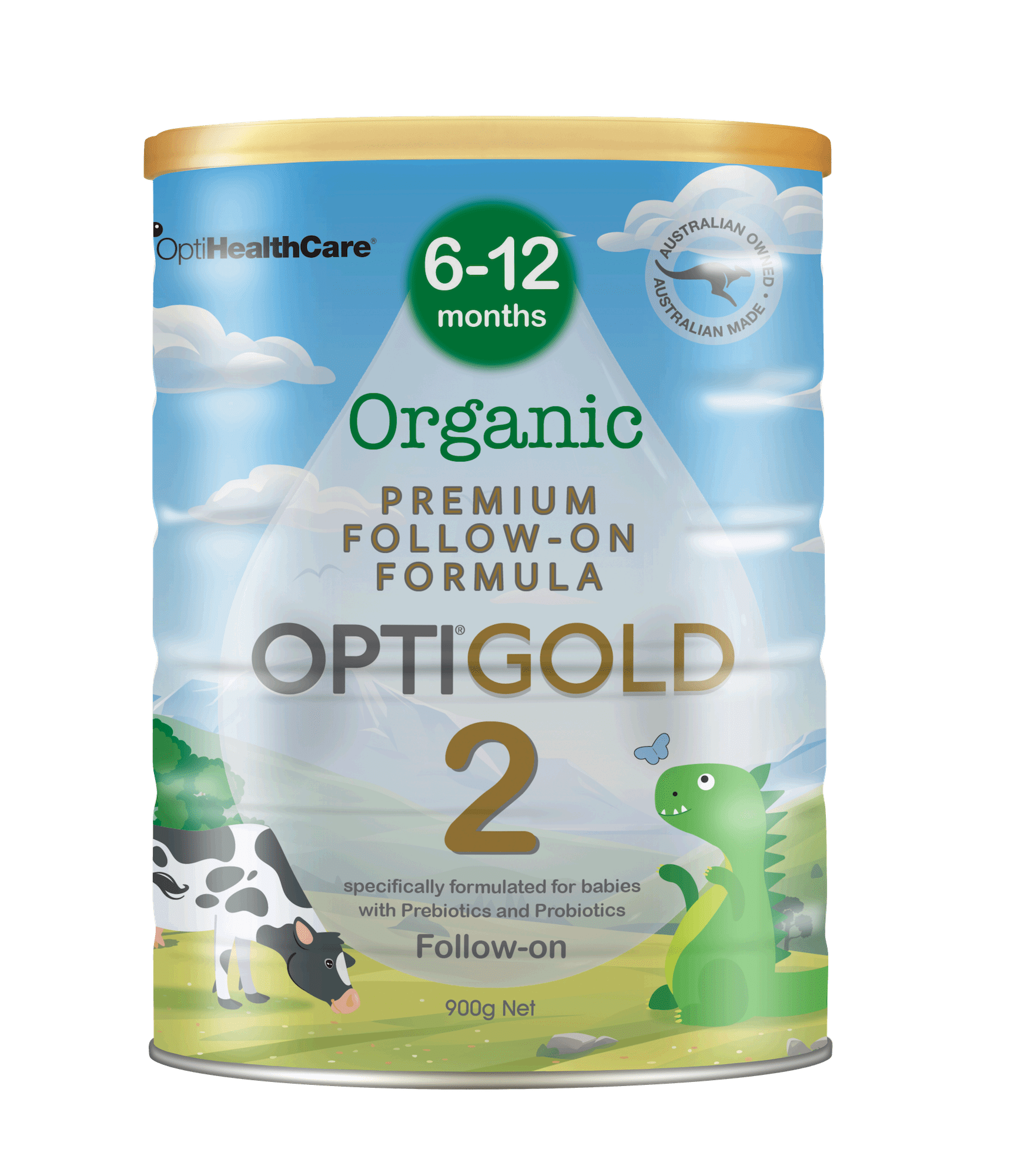 Sữa bột Organic cho trẻ từ 6-12 tháng tuổi Optigold Organic Infant Formula Step 2