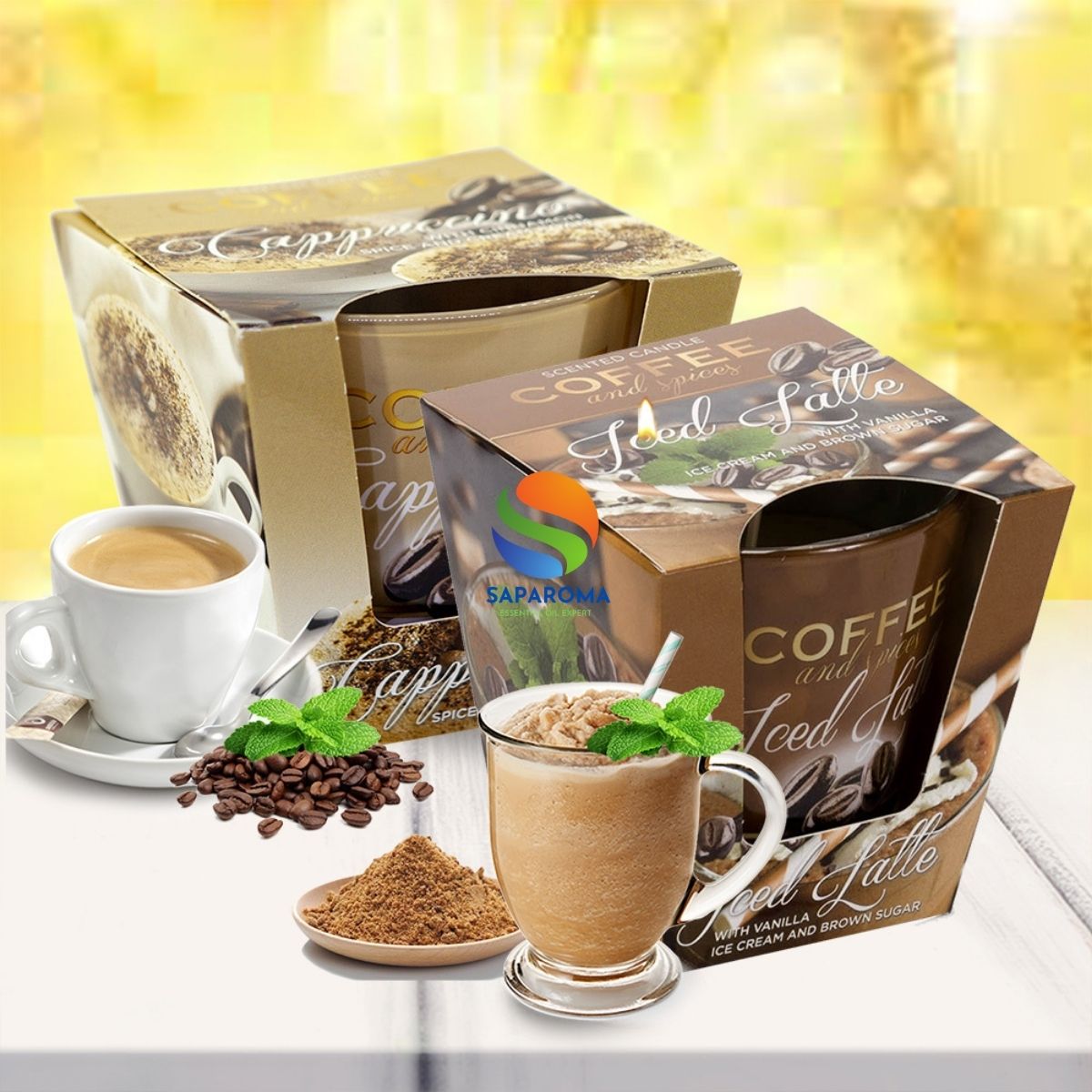 Combo 2 ly nến thơm tinh dầu Bartek Coffee and Spices 115g - cà phê capuchino, nến trang trí, thơm phòng, thư giãn, hỗ trợ khử mùi