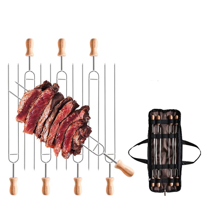 Bộ 8 xiên nướng đôi BBQ Campingmoon MK-8