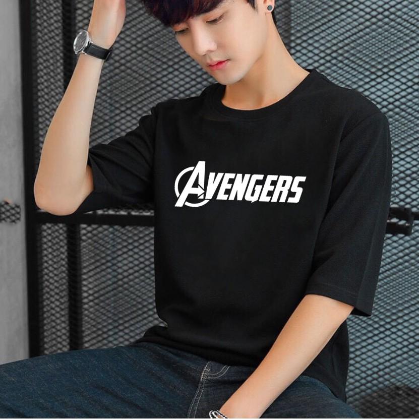 Áo Thun Tay Lỡ Unisex Đen Avengers