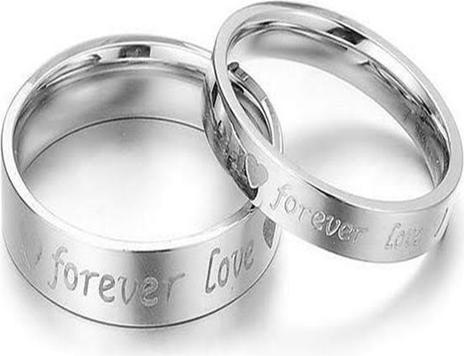 Nhẫn đôi titan valentine forever love cao cấp không đen vĩnh viễn ANC137