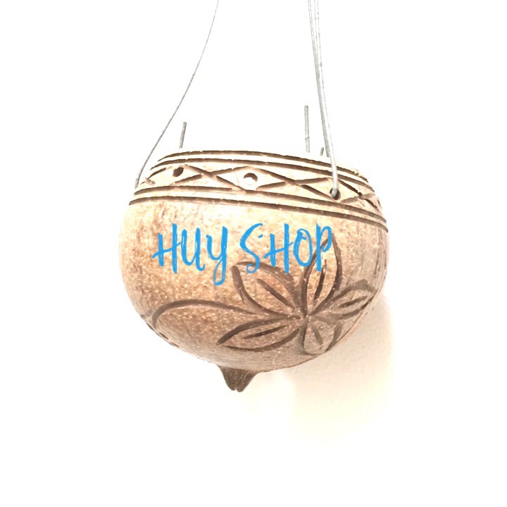 COMBO 5 CÁI GIỎ GÁO DỪA TRANG TRÍ + MÓC KẼM 7X7CM