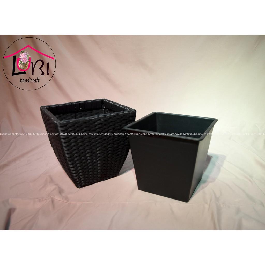 - Chậu trồng cây đan dây nhựa cao cấp - sang trọng, bền đẹp