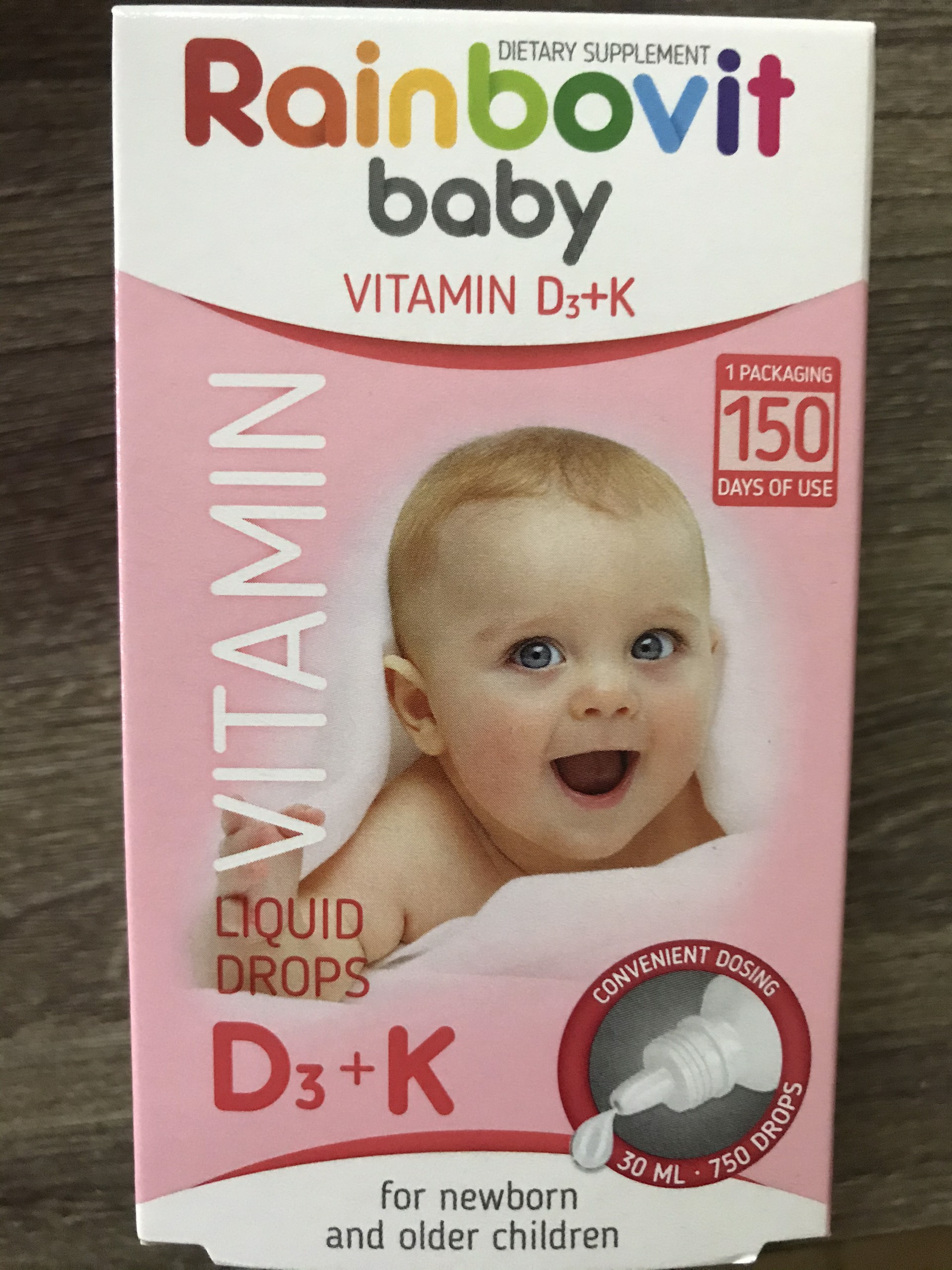 VITAMIN D3 + K RAINBOVIT BABY 30ML - NHẬP KHẨU BA LAN