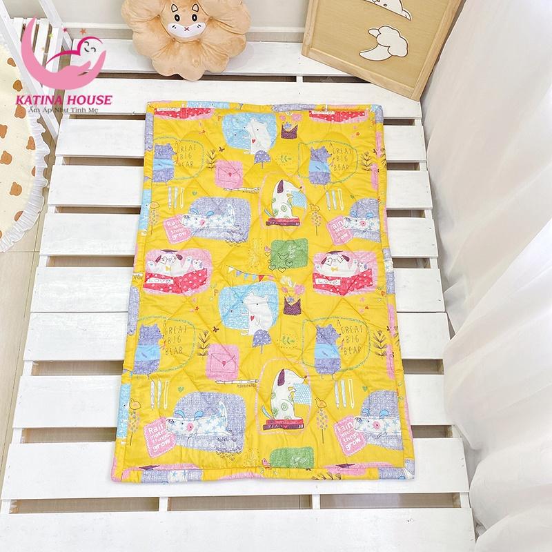 Nệm cho bé đi học mẫu giáo 80x120cm, vải Cotton Satin Hàn Quốc mềm mát, thấm hút tốt, nhiều họa tiết đáng yêu