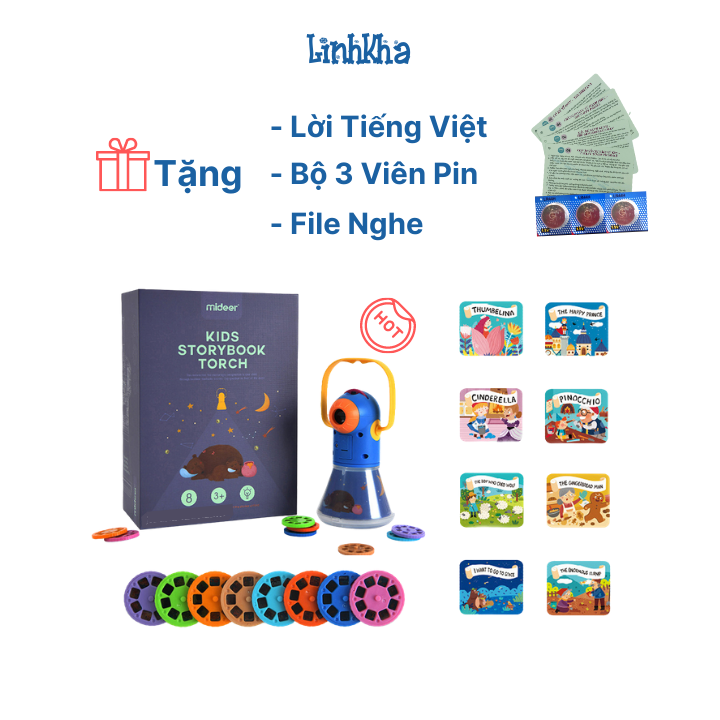 Đèn Pin Kể Chuyện Mideer Md1103 - Storybook Torch - Tặng kèm tập lời câu chuyện tiếng Việt