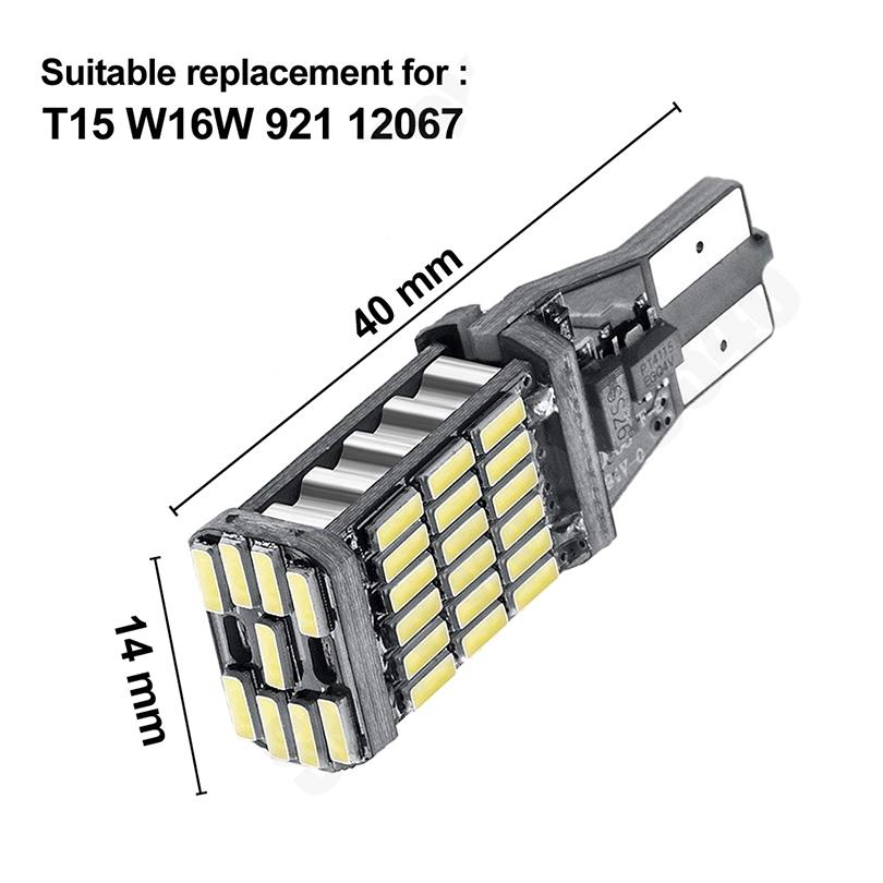 Bóng đèn LED lùi xe siêu sáng T15 W16W 921 45 SMD 4014 cho ô tô